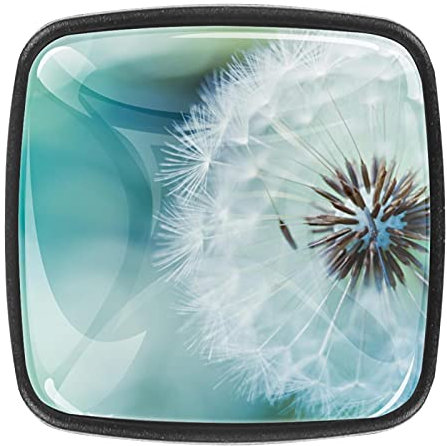 suojapuku Küchenschrankknöpfe,Kommodenknöpfe für Schränke und Schubladen,Anlage,4 Stück quadratische schwarze Griffe