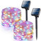 BrizLabs Guirnaldas Luces Exterior Solar, 2 Packs 150 LED Navidad Cadena Luces Exterior Jardín Solares Alambre Cobre Luces de Hadas Impermeable para Terraza Balcón Árbol Patio Boda Fiesta, Multicolor
