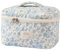Uekeboag Große Reise-Make-up-Tasche für Damen - Gesteppt, Blumenmuster, Baumwolle - Kosmetiktasche