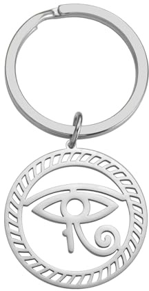 SIPURIS Porte-clés œil d'Horus pour homme et femme - Pendentif mauvais œil - Amulette de protection égyptienne antique - Cadeau pour homme et femme