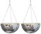UrbanFlyingFox 2X Disco Ball Planter Shape Hanging Vase Flower Planter Pots with Drainage Mirror Hanging Basket Garden Decoration-XL