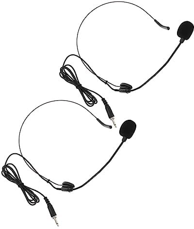 TOYANDONA 2pcs Headset Microphone Wired Head-mounted Professional Capacitance Microphone Core with Wide Frequency Response for Voice Amplifier and Teaching Amplifiers