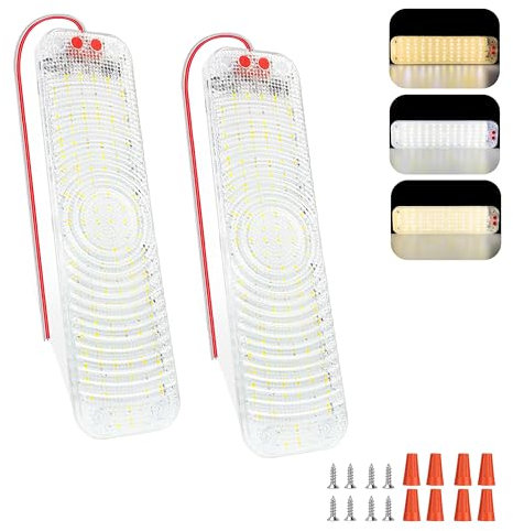MERTTURM 150LED 12 Volt Lampen Wohnmobil, 12v Innenbeleuchtung mit 3 Farben& dimmbarer Helligkeit, ultrahelle Deckenleuchte für RV, Wohnmobil, Auto, Camper, Boot, Anhänger, 2stk