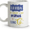 LolaPix Regalo prima. Tazas de cafe. Taza mensaje. Regalos para primas. Taza cerámica 330 ml.