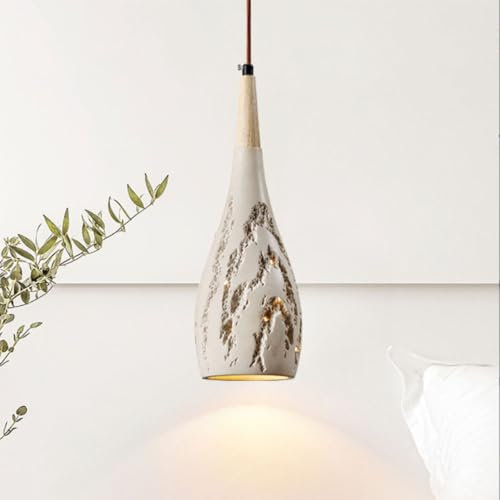 YKSJDFH Wabi-sabi Pendelleuchten, Mini neben Kronleuchtern, Zement-Decken-Hängelampe, verstellbares Kabel, E27-Pendelleuchten für Wohnzimmer, Schlafzimmer, Kücheninsel