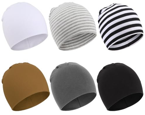 DRESHOW Unisex Mütze - 6 Stücke Wendemütze Jersey Slouch Beanie für Junge, Kleinkind & Kindergarten