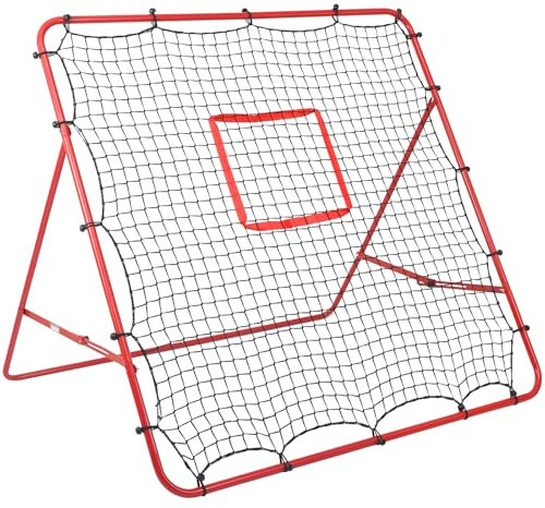 Adjustable Football Rebound Net 150x150cm | Dual-Angle Soccer Trainer with Steel Frame | Portable Folding Rebounder for Passing & Shooting Practice | Outdoor Sports Equipment for Youth & Adult