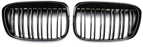 Nieren Schwarz Kühlergrill Streifen Kühlergrill für BMW X1 F48 2017-2019,Grill Glanz Schwarz Doppelsteg Sport Kühlergrill