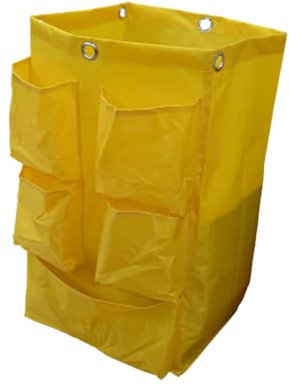 1 Stück Reinigungstasche Janitorial Cleaning Cart Bag mit 6 Metall-Aufhängelöchern und 5 kleinen Taschen zur Verwendung auf Mehrzweck-Reinigungswagen