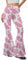 Suhoaziia Damen Flare Leggings Crossover Yogahose mit Bauchkontrolle Hohe Taille Weites Bein, Rosa Kuhfell-Aufdruck, S