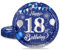 MORAINJAY 18 Geburtstag Pappteller,16 Stück Blau mit Silver Pappteller für Mädchen Junge 18 Geburtstag Party,9inch/23cm Pappteller für 18. Geburtstag Party Deko
