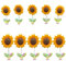 KOLZEMV 10 Stück Sonnenblumen Auto Armaturenbrett Dekorationen, auto deko, Mini Paste Wackelfigur Kopf Sonnenblume Auto Innenraum Deko Autospiegel Für Auto Innenraum Zuhause Schreibtisch Dekoration
