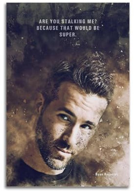 UHHYFVN Poster, Motiv: Schauspieler Ryan Reynolds, Wandkunst, dekoratives Gemälde, Poster, 20 x 30 cm, ungerahmter Stil