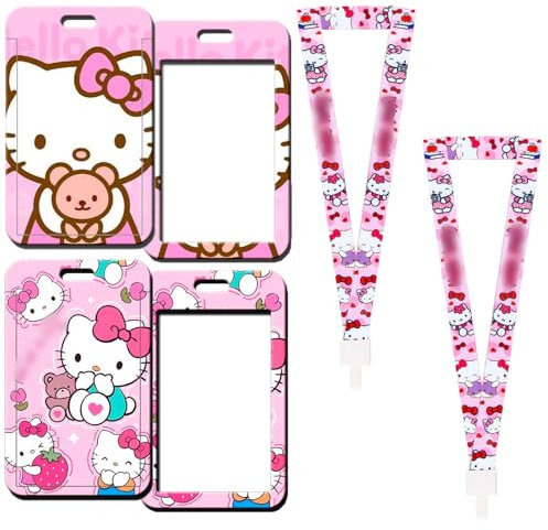 Ausweishülle mit Band, 2 Stücke Kartenhalter Kinder Schlüsselband Personalisiert Fahrkartenhülle Busfahrkarten Kartenhülle Hartplastik Lanyard mit Kartenhülle Card Sleeves