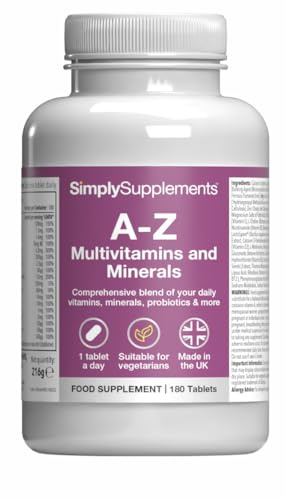 A to Z Multivitamins & Minerals | One-a-Day Tablet Supports General Health and Wellbeing | Vegetarian Friendly | Manufactured in The UK