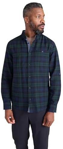 Mountain Warehouse Driftwood Check Herren Langarmhemd - Casual Top aus 100% Baumwolle, leicht, Fronttasche - für den täglichen Gebrauch, für die Freizeit