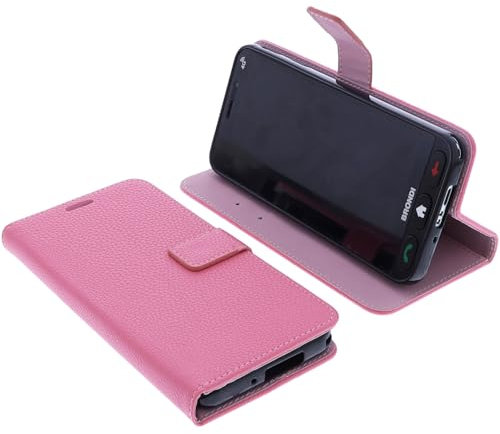 foto-kontor Custodia compatibile con Brondi Amico Vero 4G Book Style Case Cover Smartphone protettiva Portafoglio per cellulare Cover a libro Supporto per telefono rosa