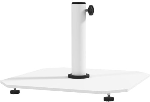 Outsunny Pied de Parasol carré 18,5 kg, Support Parasol en Fonte, Base de Parasol avec Patins Ajustables, Socle de Parasol pour terrasse Piscine Patio Jardin, 49,5 x 49,5 x 34 cm, Gris