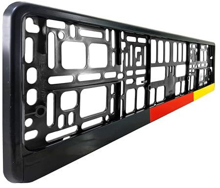 PAIR (2PCS) TAPORT GERMANY GERMAN Flag Pure Black Car Registration License Number Plate Surround Holder Frame Surround