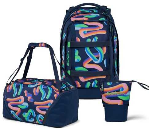 Satch Pack Pencil Slider Edition Schulrucksack Set 3tlg. inkl. Sporttasche (Crazy Twist)
