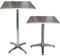 WODFARR Bistrotisch, faltbar, quadratisch/rund, Ø 60 cm, höhenverstellbar 70 cm/110 cm, 2-in-1, aus Aluminium, 60 x 60 x 70/110 cm, quadratisch