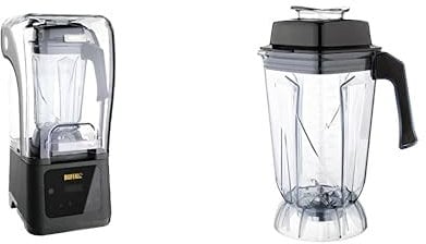Buffalo Digital Bar Blender with Sound Enclosure Set - Digital Bar Blender (2.5Ltr) with Spare Jug, Sound Enclosure Assembly, Big Lid, Mat of Jug, Blade Set and Transmission Gear