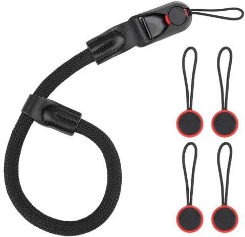 UIHRLM Camera Wrist Strap for Man Woman Photographers, Camera Hand Straps Quick Release for SLR DSLR Digital Mirrorless Camera with 4 Quick Release Buckle Connectors (Black)