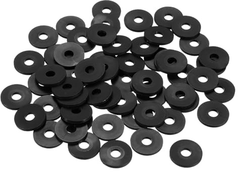 QUARKZMAN 55Pcs Rondelles Nylon M6 Rondelle Plate 6mm ID 20mm OD 2mm Épais Entretoises en Plastique pour Vis et Boulons, Réparation de Plomberie de Robinet de Jardin, Noir