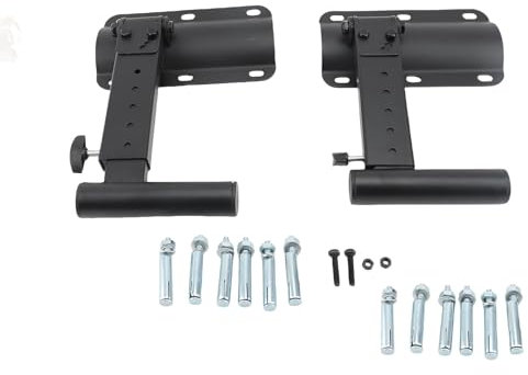 EMUKOEP 2Pcs Speaker Wall Mounts Heavy Duty Adjustable PA Speaker Bracket Holders Fixed Stand Extendable Black