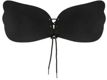Ann Summers Women's Lace-Up Stick On Bra Black