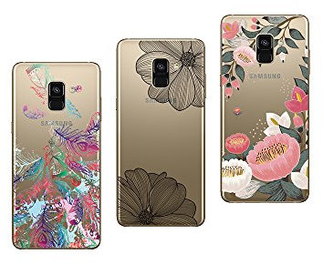 NOVAGO compatibles con Samsung Galaxy A8 Plus 2018 (6.0'') 3 Fundas Gel de Silicona irrompible Resistente con Motivos