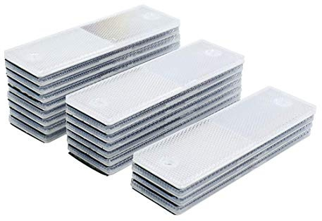 Reemky White 20PCS Warnung Reflektierende Sicherheitsplatte/Reflektor Aufkleber für Auto Lkw (menge optional)