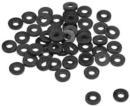 sourcing map Rondelle Plate Nylon Pour 2mm ID Vis Boulon 5mm OD 1mm épais 50Pcs