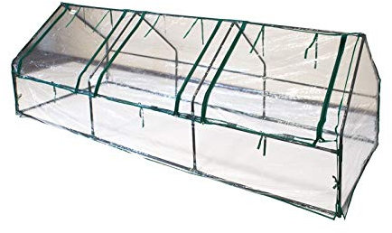 Grindi - Gewächshaus Foliengewächshaus mit PVC Folie und Fernster - Transparent, 270x92x92cm - Gewächshaus Klein Garten Balkon Winterfest Tomatenhaus für Optimales Pflanzenwachstum - Erica II