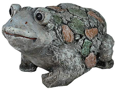 colourliving Frosch Figur Stein Optik groß sitzend Gartenfigur Teich Deko Figur Froschfigur