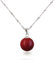 Schöner-SD Silberkette mit Anhänger Perle 12mm groß 925 Silber rhodiniert koralle-rot 50cm