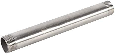 1 Stück Male Threaded Pipe Fitting BSP 3/4 Rohr mit Gewinde 200mm Gewinde Fitting Edelstahl SS304 Außengewinde Kraftstoffrohr (DN20x200mm=3/4)