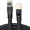 DDMALL Cat 8 Lan Kabel 1m 2 Stück, Hochgeschwindigkeit 40Gbps 2000MHz SSTP Cat8 Flaches Patchkabel, Gigabit Internet Kabel mit Vergoldetem RJ45 Stecker für Gaming, Router, PC (1 m/2 Stück/Schwarz)