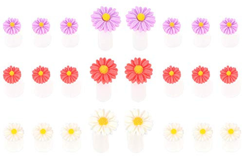 Minkissy 24 Stücke Zehenspreizer Silikon Nagelkunst Trenner Blumen Zehenschutz Zehenteiler Zehentrenner Damen Zehenspanner Nail Art Pediküre Maniküre Werkzeug Blumen Muster