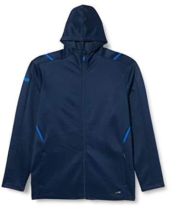 JAKO Herren Freizeitjacke Challenge mit Kapuze, Marine-Meliert/Royal, S