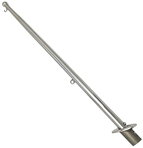 MARINE CITY 76,2 cm Edelstahl-Flaggenmast und Fahnenmast-Basis-Set für Boot, Yacht (L)