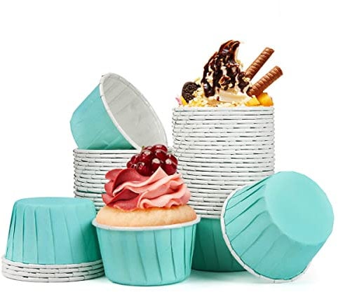 Spesh 50 Stücke Papier Muffinförmchen Mini Cupcake Formen Paper Cups für Hochzeiten,Geburtstage,Weihnachten (Mintgrün)