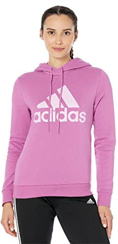 adidas Felpa con cappuccio da donna con logo Essentials, Semi Pulse Lilla/Bliss Lilla, XS