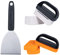 Blackstone 5463 Reinigungswerkzeug-Set (8-teilig) BBQ Grill Flat Top Indoor/Outdoor Zubehör, 1 Edelstahl-Grillschaber, 3 Scheuerschwämme, 2 Bimsstein mit Griff, Schwarz, Orange, Silber