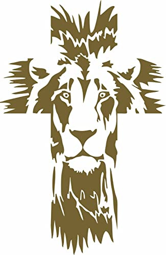 myrockshirt Löwe Löwenkopf 20 cm Kreuzkirche Jesus Kreuz Aufkleber Autoaufkleber Sticker Wandtattoo
