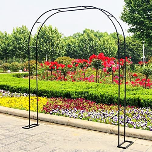 ARtsim Rosenbogen aus Metall stabil 120/140/160/180/200/240/280/300/350cm breit Kletterpflanzen Torbogen Rankhilfe Rosengestell Rankbogen Eisen Schwarz Halbkreisförmig
