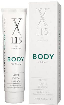 X115 BODY | Körpercreme | FEUCHTIGKEITSSPENDEND, STRAFFEND, ANTIAGE | Mann und Frau | Mit Hyaluronsäure, Fett-Weg-Komplex, Weizenkeimöl | 250ml