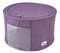 Periea 'Abby' Round Home Storage Boxes with Zip Lids, Front Window & Folding Steel Frame (Eggplant, Large)