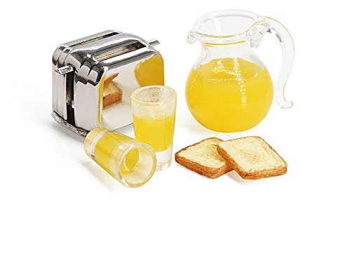 Odoria 1/12 Miniatur Toaster und Saft Essen und Trinken Puppenhaus Küche Zubehör