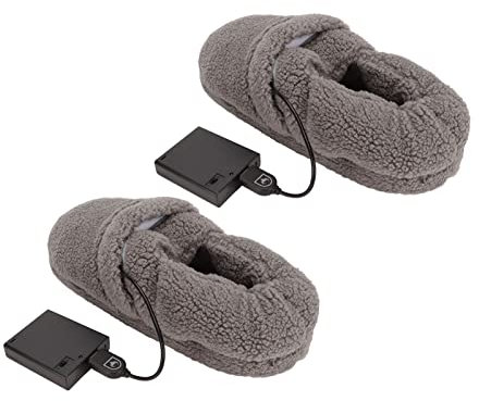 Zapato con Calefacción, Calefacción Eléctrica Zapatillas Calentador de Zapatos, Carga USB 3 Engranajes Zapatos de Felpa para Calentar los Pies Mantiene los Pies Calientes, para el Hogar Coche